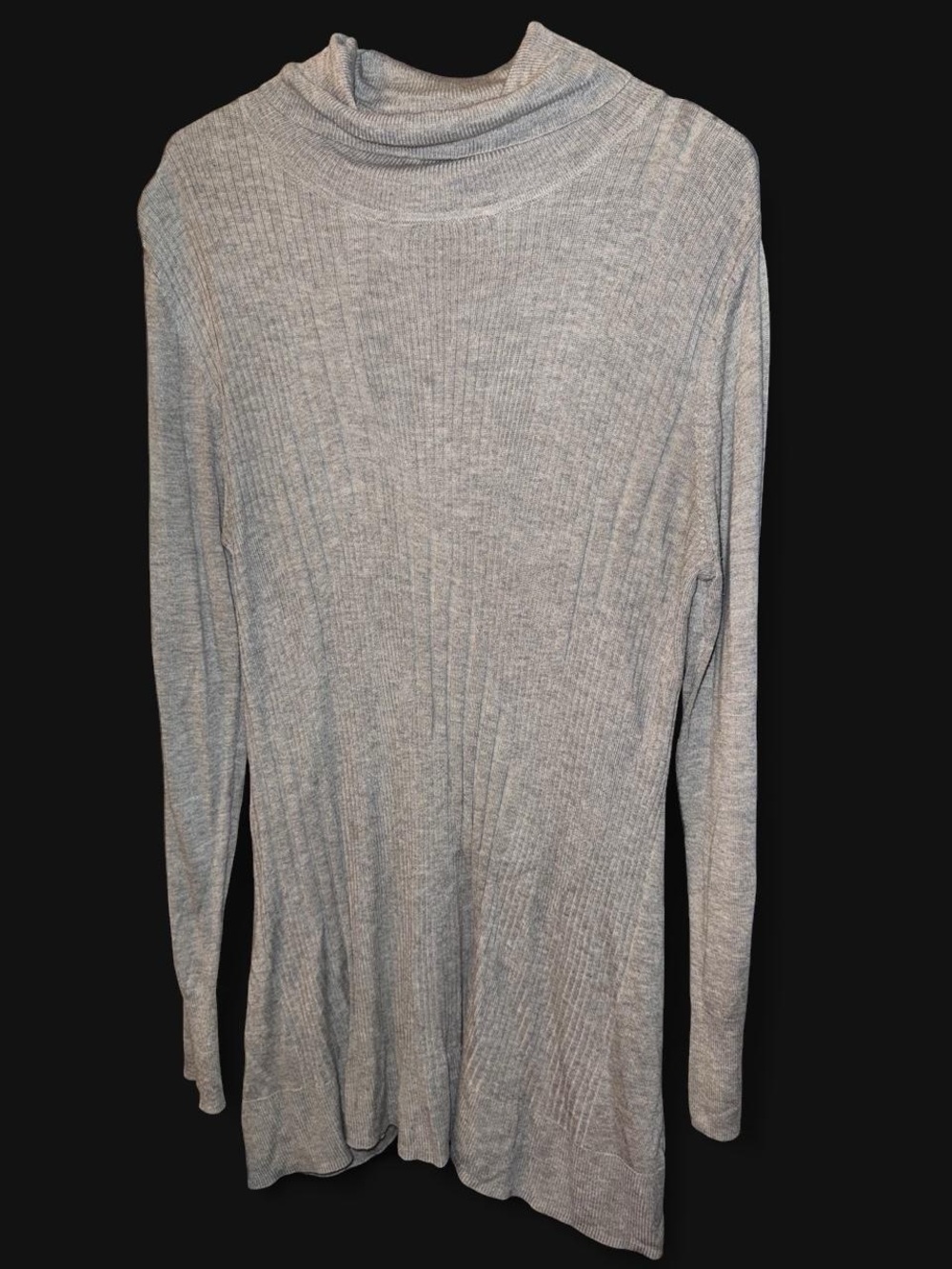 Apt. 9 Women’s XL Gray Ribbed Cowl Neck Tunic Top